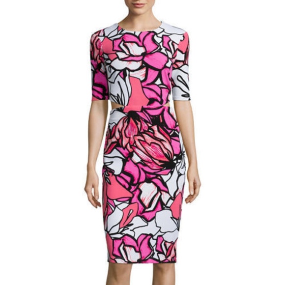 Bisou Bisou Dresses & Skirts - NWT Bisou Bisou Sz 2 side cut out dress pink black